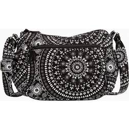 Vera Bradley On the Go Crossbody Bag in Black Bandana Medallion Medallion