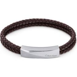 Calvin Klein Braided Bracelet - Silver/Brown