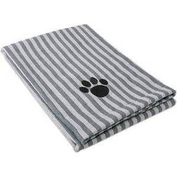 Zingz & Thingz Imports CAMZ36571 Grey Stripe Embroidered Paw Pet Towel