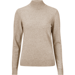 Vila Ril Turtleneck L/S Knit Top Natural Melange