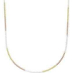 AMI Tri-Tone Sterling Box Chain Necklace