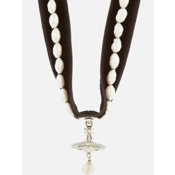 Vivienne Westwood Aleksa Choker - Silver/Brown/Pearl/Transparent