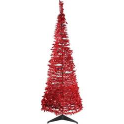 Northlight 6ft. Red Tinsel Pop-Up Artificial Red Christmas Tree