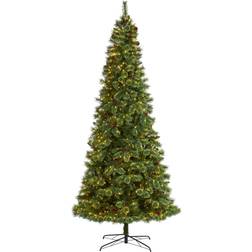 Nearly Natural Mountain Pine Artificial with Lights and Pine Cones, 120" Unisex Christmas Tree