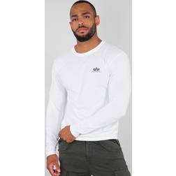 Alpha Industries Herren Longsleeve Baumwolle - Schwarz/Weiß