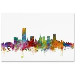 Trademark Fine Art Michael Tompsett 'Oklahoma City Skyline' Canvas Art,16x24 Wall Decor