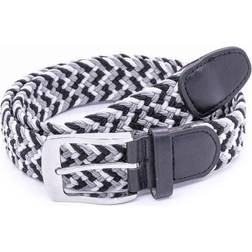 Duke Cinturón elástico trenzado Quinn para hombre - Gris/Blanco/Varios colores