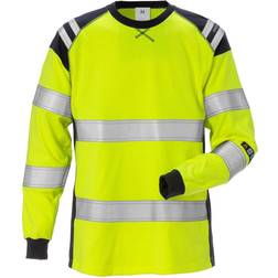 Fristads langærmet dame T-shirt, Hi-Vis gul/marine