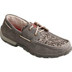 Twisted X Women WDM0057 Boat Shoe Distressed/Leopard Leather