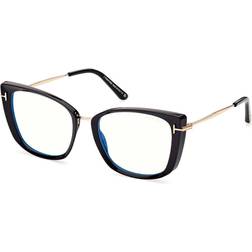 Tom Ford 53mm Cat Eye Blue Light Blocking in Shiny Black