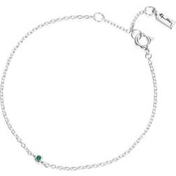 Efva Attling Micro Blink Armbånd - Green Emerald/Sølv