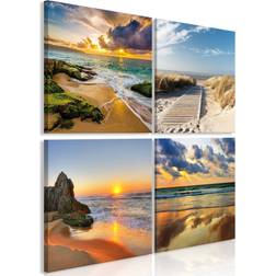 Tiptophomedecor Stretched Canvas Landscape Calmness of the Sea Composition Stretched & Framed Ready To Hang Framed Art