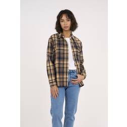 Knowledge Cotton Apparel Women's Earth Colors Checkred Overshirt Sugar