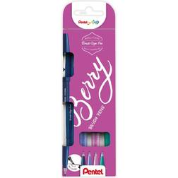 Pentel Fineliner SES15B-4 Brush Sign Pen BERRY 12stk