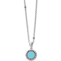 Lagos Maya Round Inlay Pendant Necklace - Silver/Blue