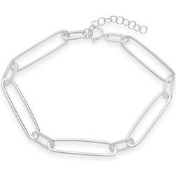 Sterling Forever Paper Clip Chain Link Bracelet - Silver