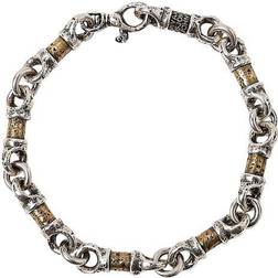 John Varvatos Barrel Link Bracelet - Silver/Brown