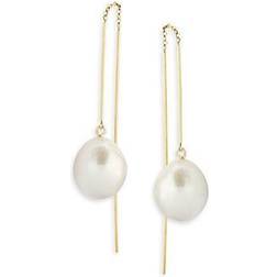 Saks Fifth Avenue Bloomingdale's Fine Collection Baroque Cultured Freshwater Pearl Threader Earrings in 14K Yellow Gold Exclusive