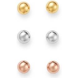 Saks Fifth Avenue Women's 3-Pair 14K Tri-Tone Stud Earrings Set