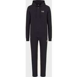 EA7 Emporio Armani Core Identity Cotton Tracksuit With Logo, 100% Cotton, blue