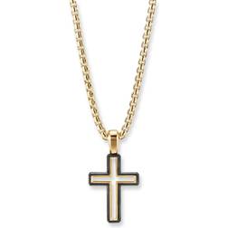 David Yurman Forged Carbon Cross Pendant - Gold/Black