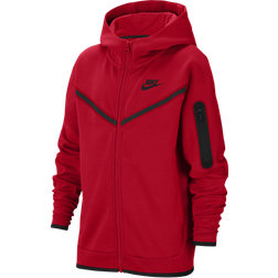 NIKE Boy's Sportswear Tech Fleece Full Zip Hoodie - University Red/Black (CU9223-657)