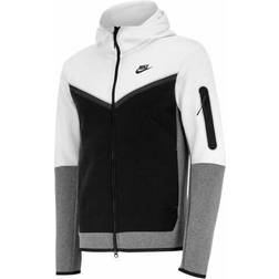 Nike Tech Fleece Full-Zip Hoodie - White/Black/Carbon Heather/Black