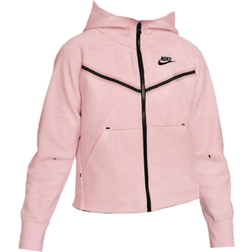 Nike Girl's Tech Fleece Full-Zip Hoodie - Pink Foam/Heather/Black (CZ2570-663)