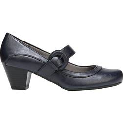 LifeStride Rozz Mary Jane Pump Shoes Leather - Navy Blue