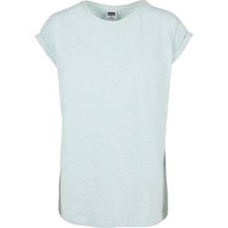 Urban Classics Women's Color Melange Extended Shoulder T-Shirt - Aqua Melange