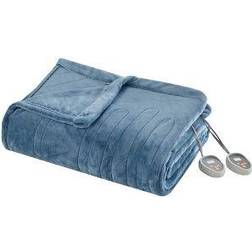 Beautyrest Heated Plush Blankets Blue (228.6x213.36cm)