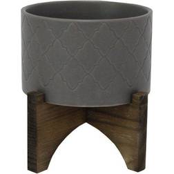 Flora Bunda Argyle Planter on Wood Stand 5"