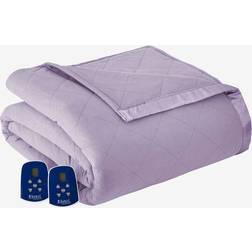 Micro Flannel Electric Heated Bedspread Purple (215.9x167.64)