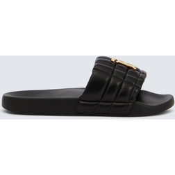 Burberry Monogram Motif Quilted Lambskin Slides - Black Gold