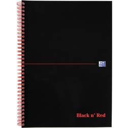 Black n Red Notebook Card Cover Wirebound 90gsm Ruled and Perforated