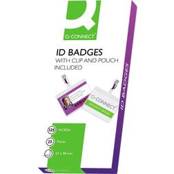 Q-CONNECT Hot Laminating ID Badge With Clip (Pack of 25) KF00302