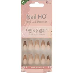 Nail HQ Long Coffin Nude Tips 24 pz