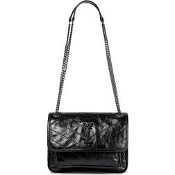 Saint Laurent Niki Baby Quilted Leather Crossbody Black/Silver