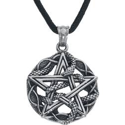 etNox hard and heavy Schlangen Pentagramm Halsband Unisex silverfärgad