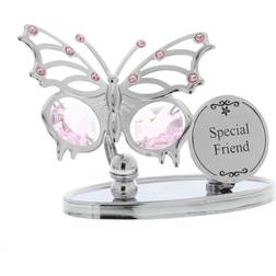 Crystocraft Chrome Plated Butterfly Plaque -Special Friend Christmas Tree Ornament