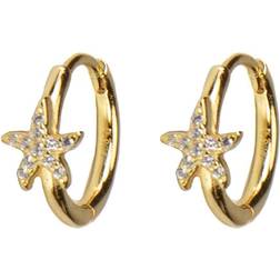 Hultquist Mazu Hoops Earrings - Gold/Transparent
