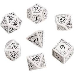 Q Workshop White & Black Elvish Dice Set