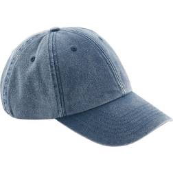 Beechfield Unisex Low Profile Vintage Denim-Look Cap (One Size) (Vintage Red)