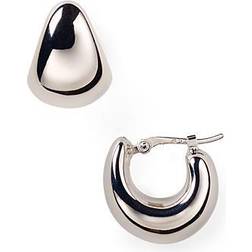 Saks Fifth Avenue Wide Hoop Earrings - Silver