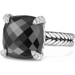 David Yurman Chatelaine Ring - Silver/Onyx/Diamonds