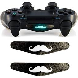 giZmoZ n gadgetZ PS4 2xLED DualShock 5 Controller Light Bar Decal Sticker - Moustache Bar