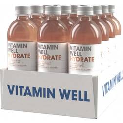 Vitamin Well Hydrate Rhubarb Strawberry 500ml 12 st