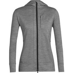 Icebreaker Women's Merino Quantum III Long Sleeve Zip Hoodie - Metro Heather/Black