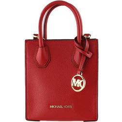 Michael Kors Mercer Extra-Small Pebbled Leather Crossbody Bag - Flame