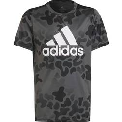 Adidas Boy's Designed to Move Camo T-shirt - Black/Grey Six/White (HG6830)